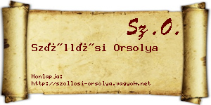 Szőllősi Orsolya névjegykártya