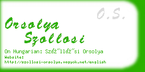 orsolya szollosi business card